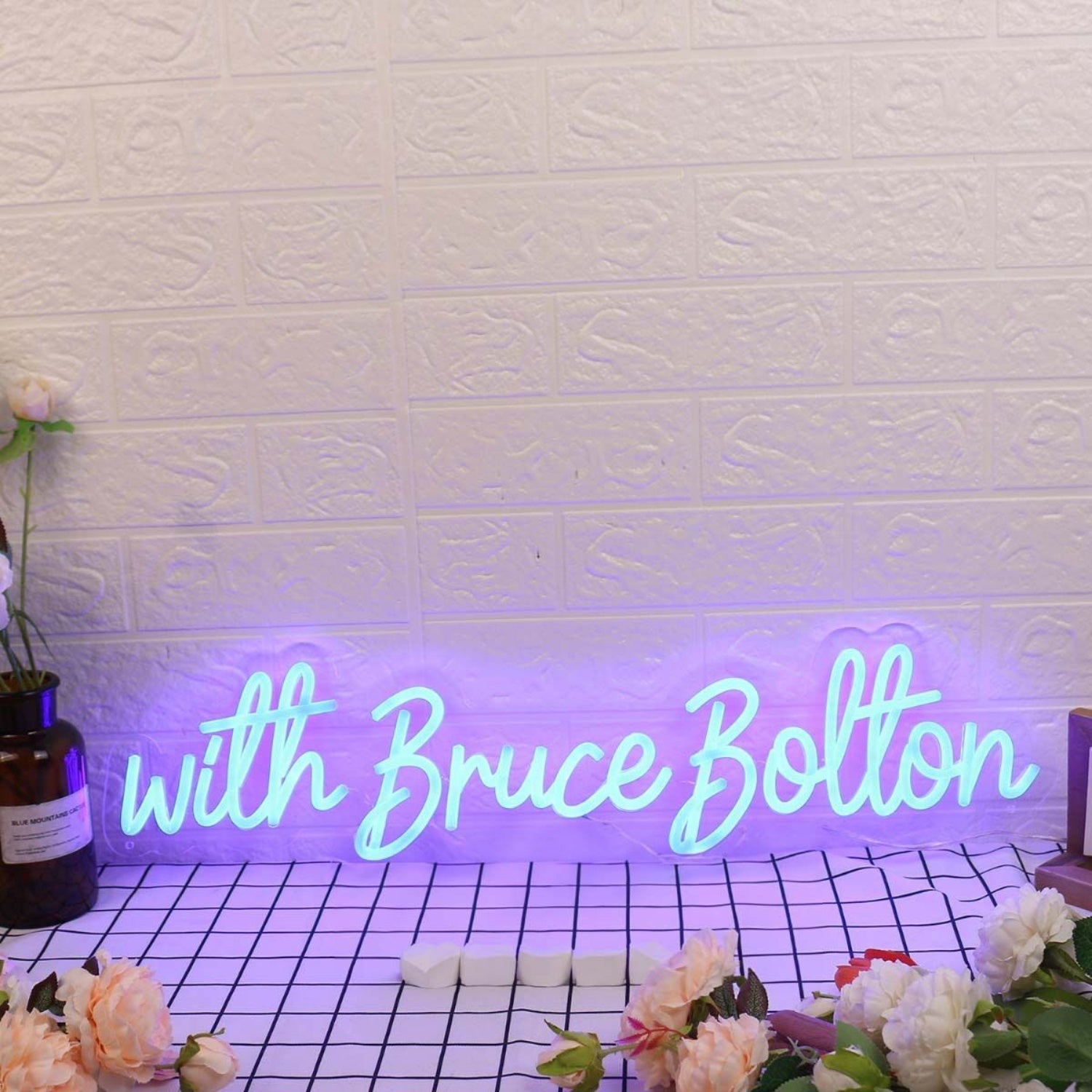 With Bruce Bolton Blue Led Neon Sign - Shineneon