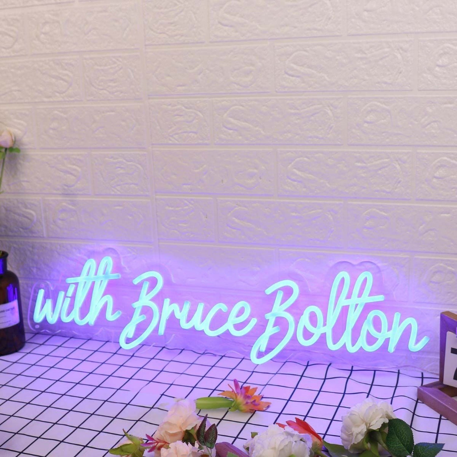 With Bruce Bolton Blue Led Neon Sign - Shineneon