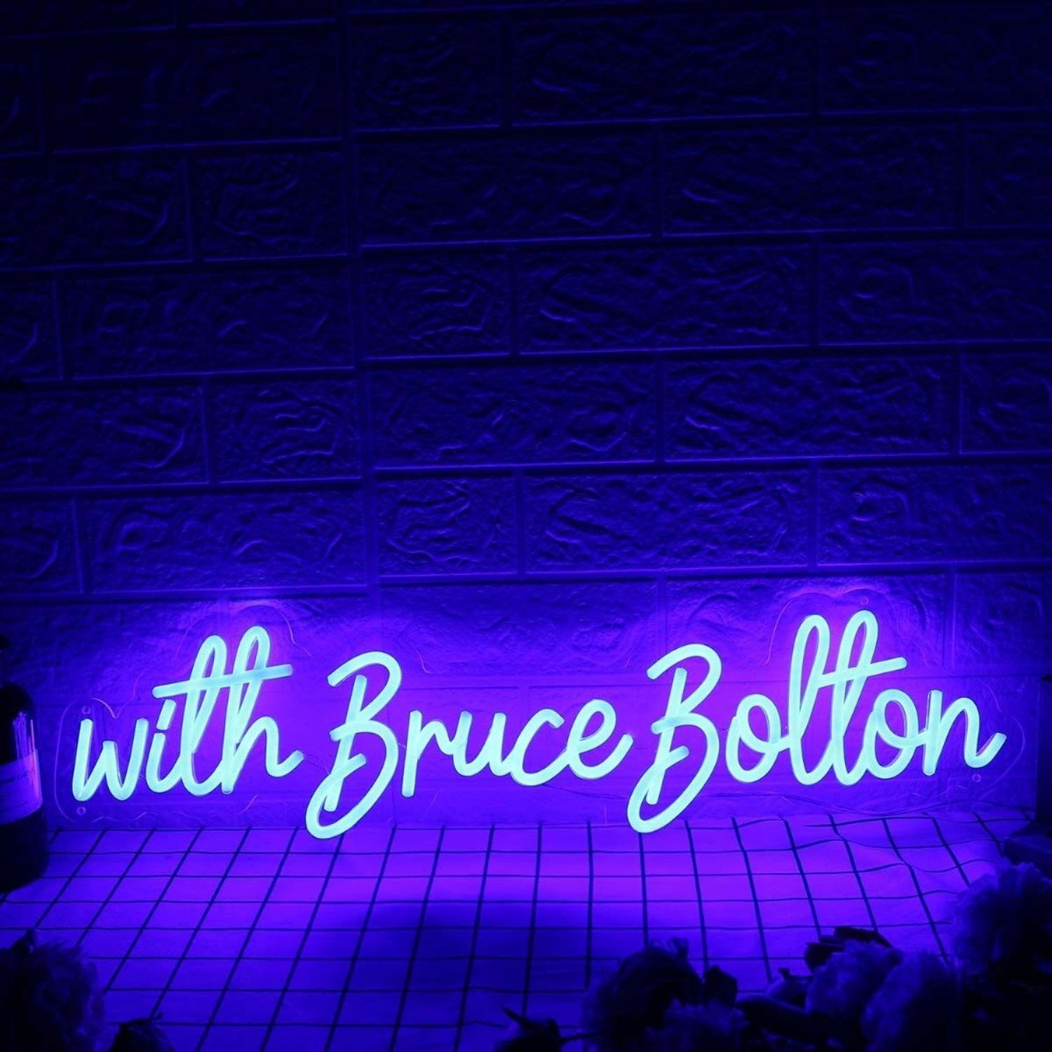 With Bruce Bolton Blue Led Neon Sign - Shineneon