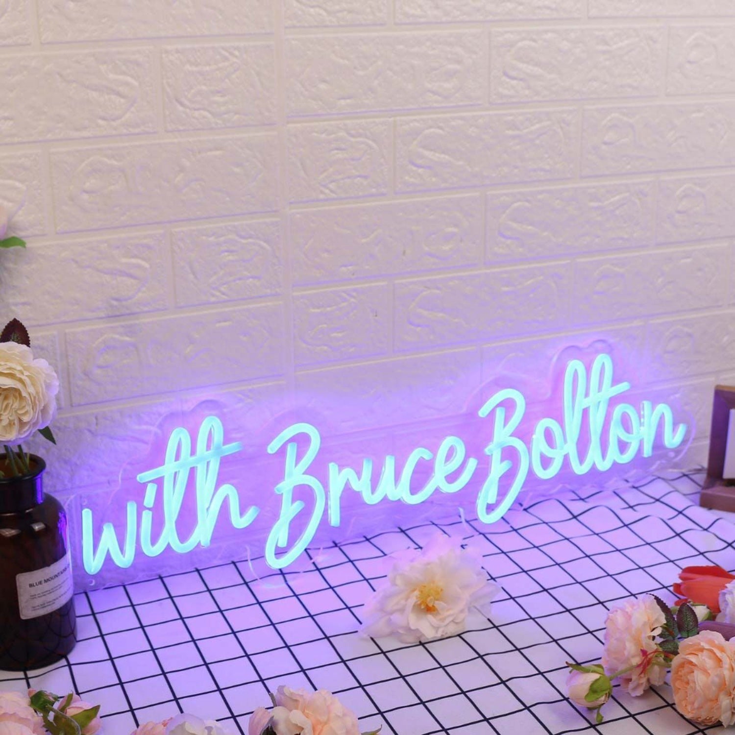 With Bruce Bolton Blue Led Neon Sign - Shineneon