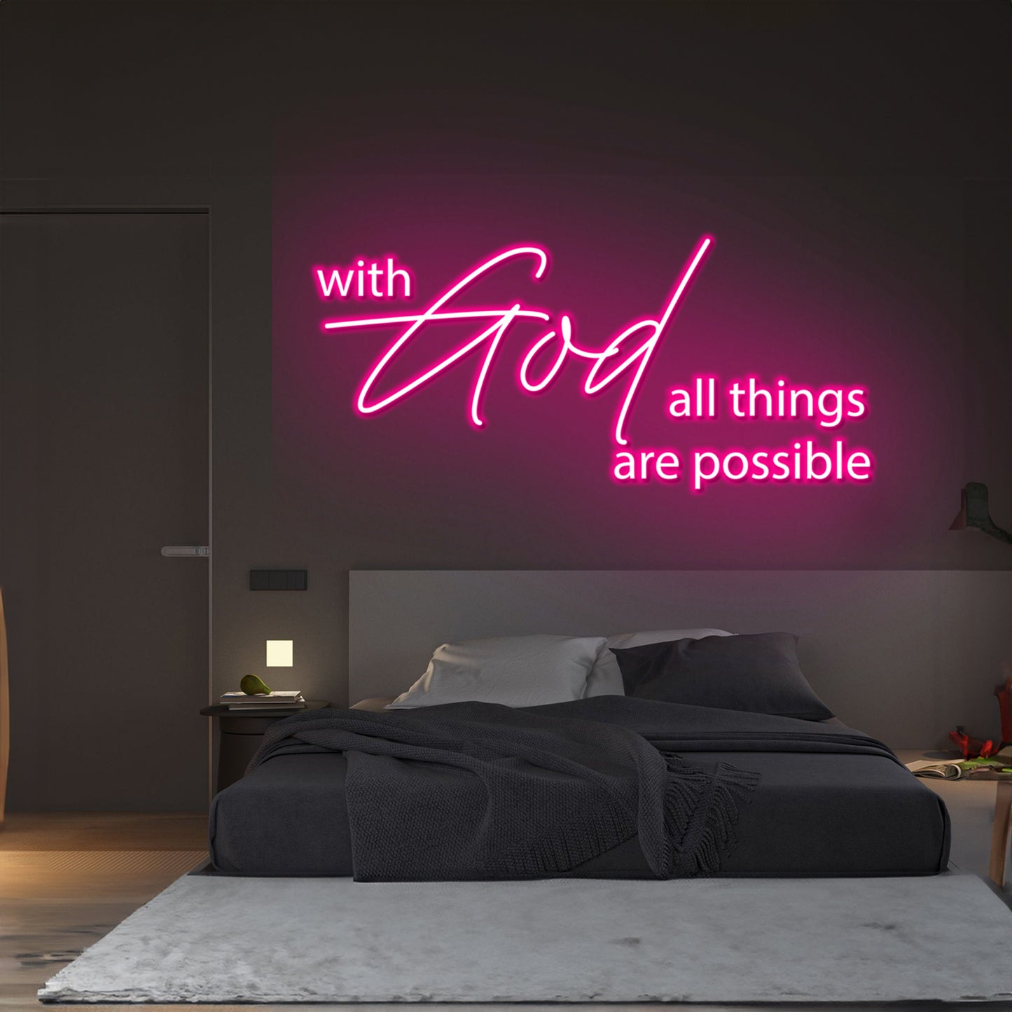 With God All Things Are Possible Neon Sign