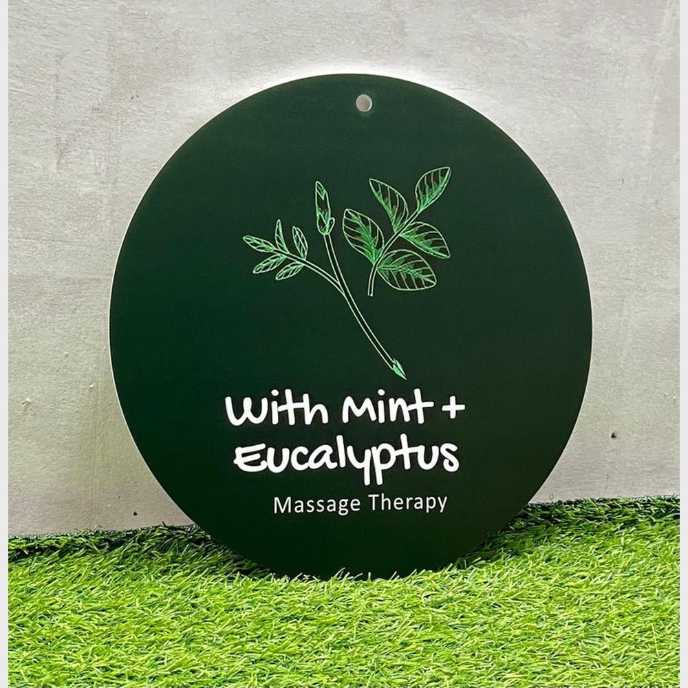 With Mini Eucalyptus Acrylic Business Logo Sign - Shineneon
