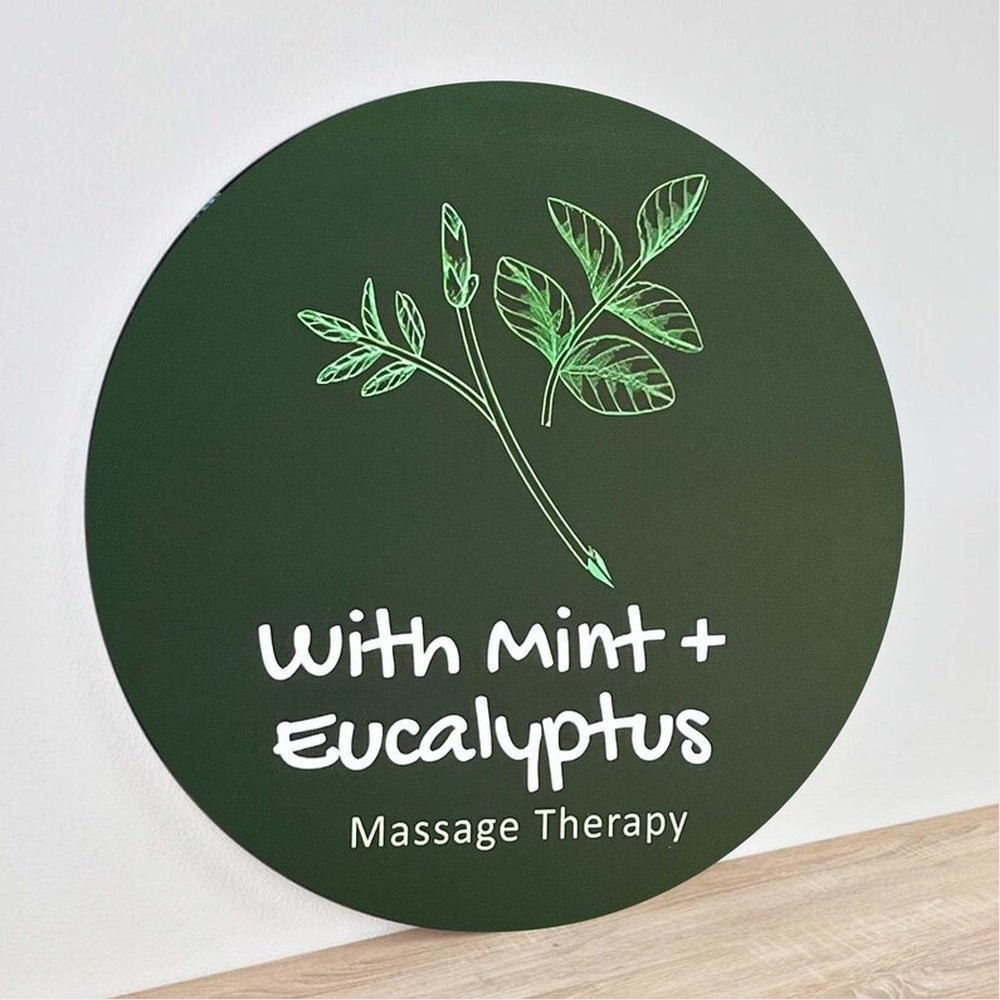 With Mini Eucalyptus Acrylic Business Logo Sign - Shineneon