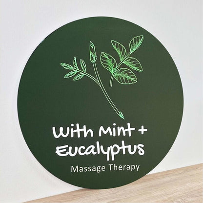 With Mini Eucalyptus Acrylic Business Logo Sign - Shineneon