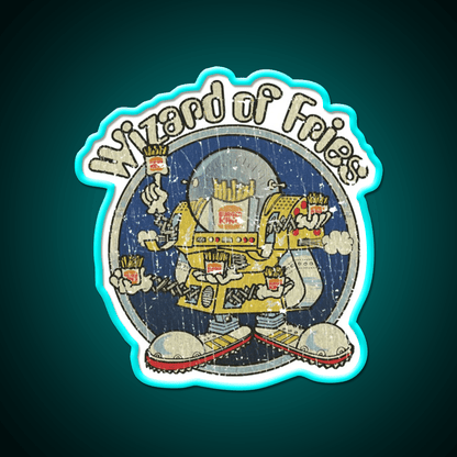 Wizard Of Fries 1979 Fast Food Led Neon Sign For Burger Place Rgb Color - Shineneon