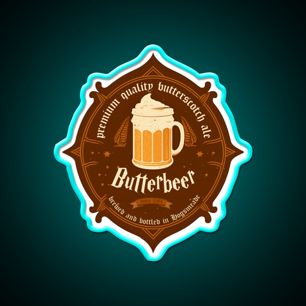 Wizarding World Butterbeer Bar Decor Led Neon Sign Rgb Color - Size and dimension reference