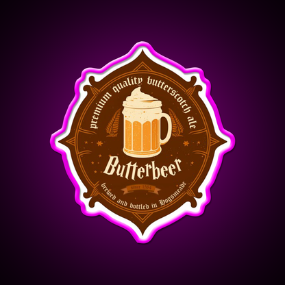 Wizarding World Butterbeer Bar Decor Led Neon Sign Rgb Color - Neon sign mounted on wall in room