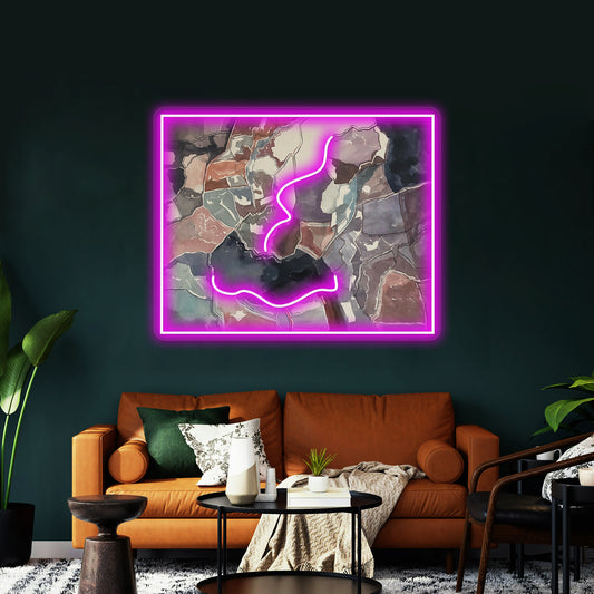 Woah Abstract Art Wall Decor Artwork Neon Signs