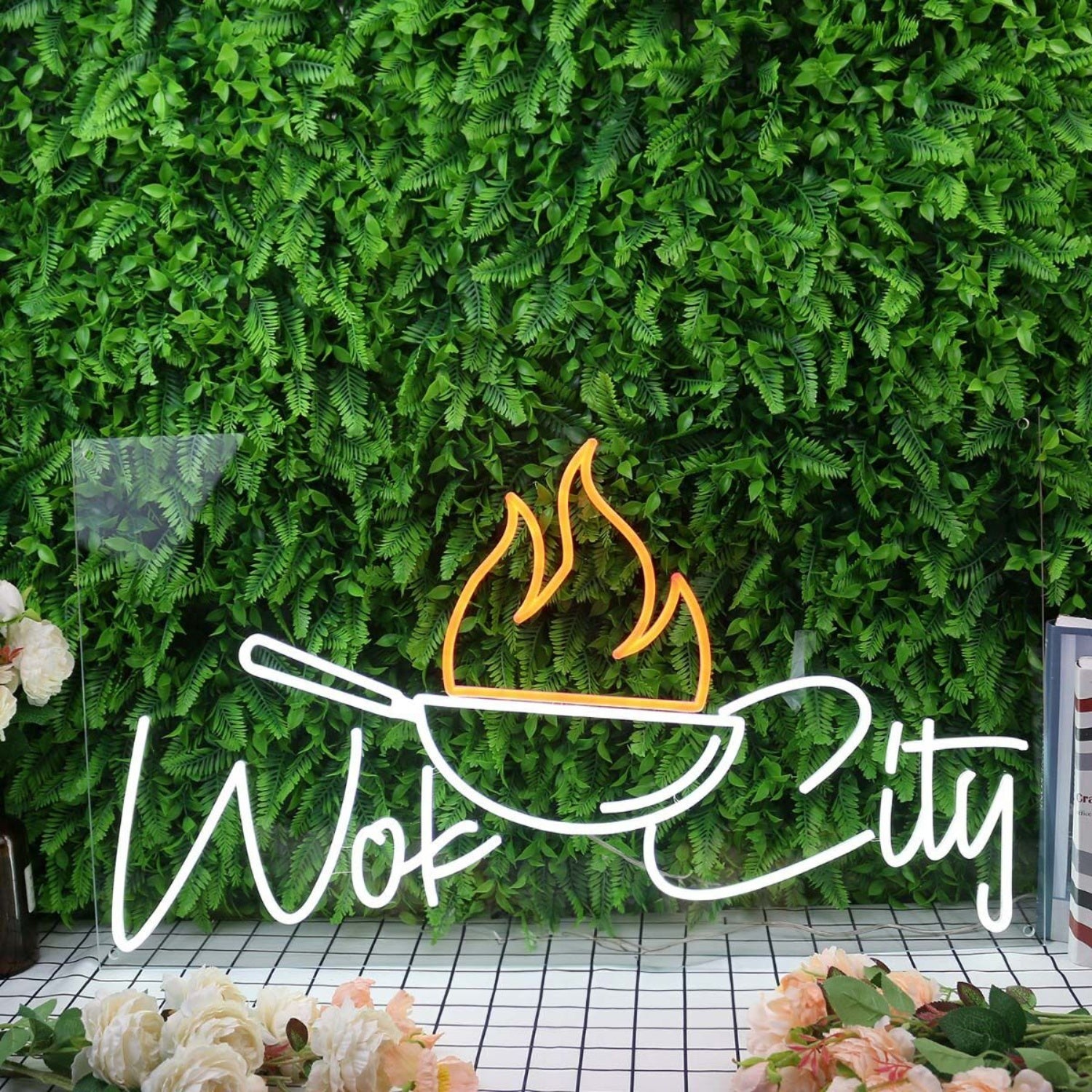Wok City White Custom Led Neon Sign | Shineneon