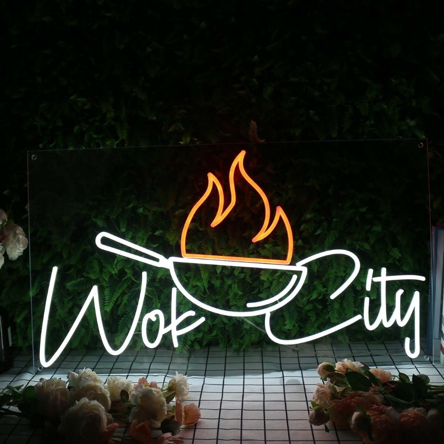 Wok City White Custom Led Neon Sign | Shineneon