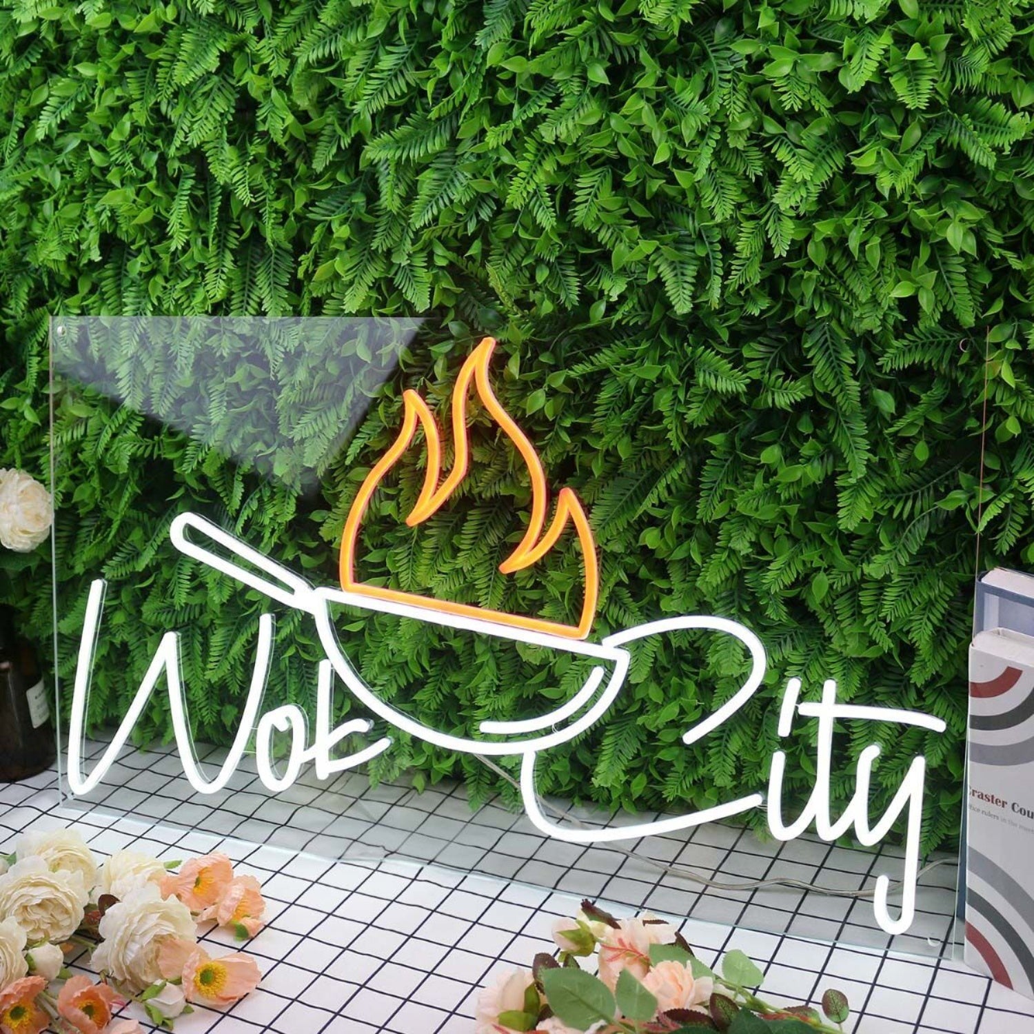 Wok City White Custom Led Neon Sign | Shineneon