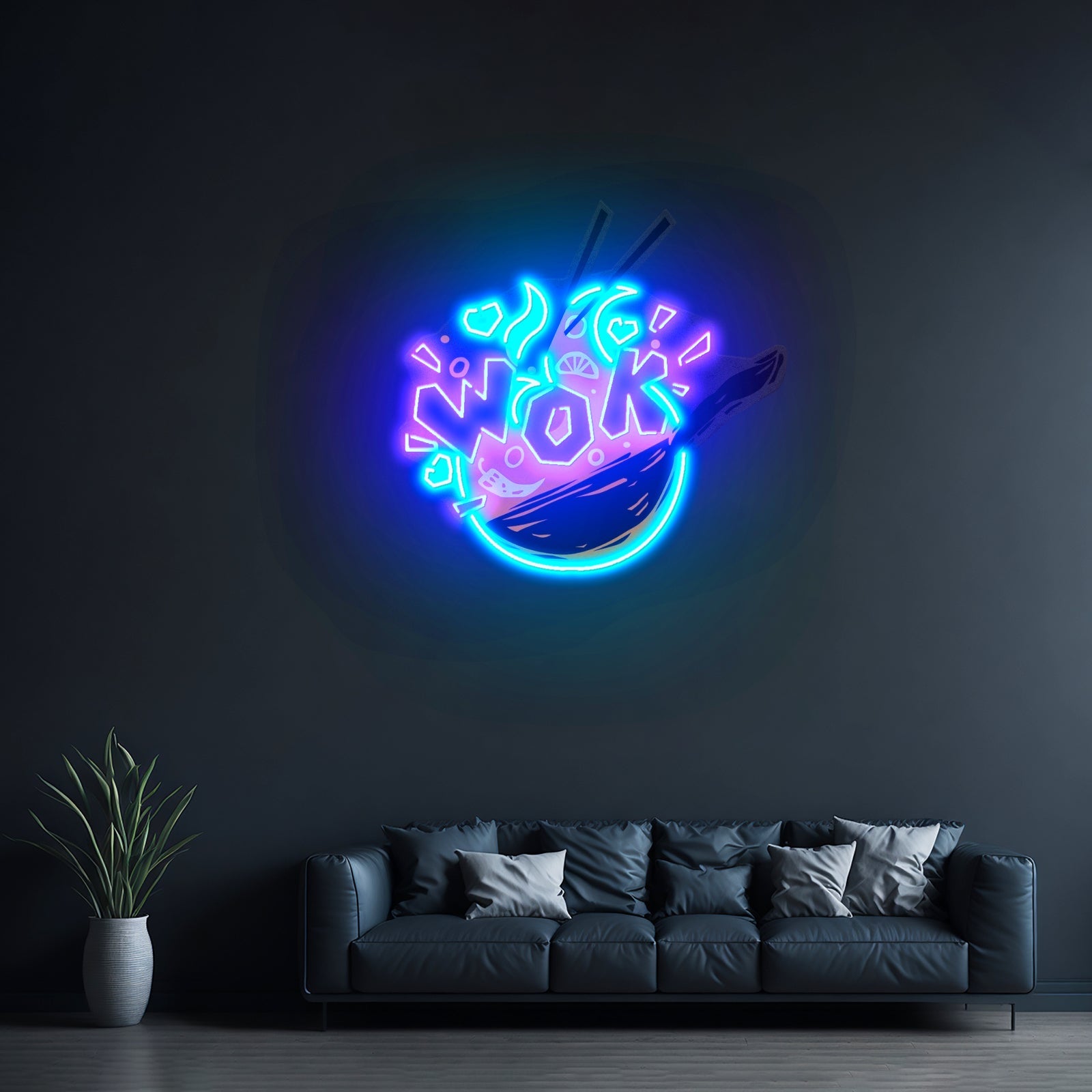 Wok Custom Led Signs Artwork For Sale - Shineneon