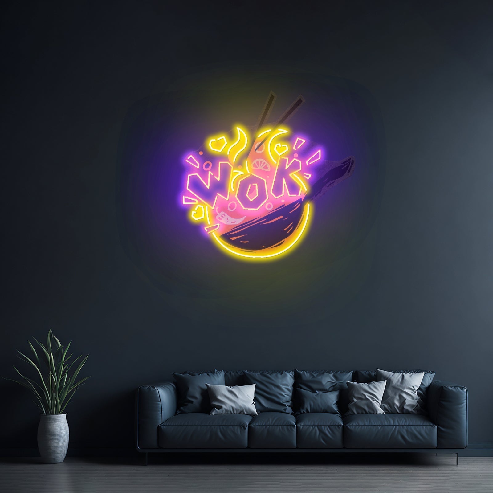 Wok Custom Led Signs Artwork For Sale - Shineneon