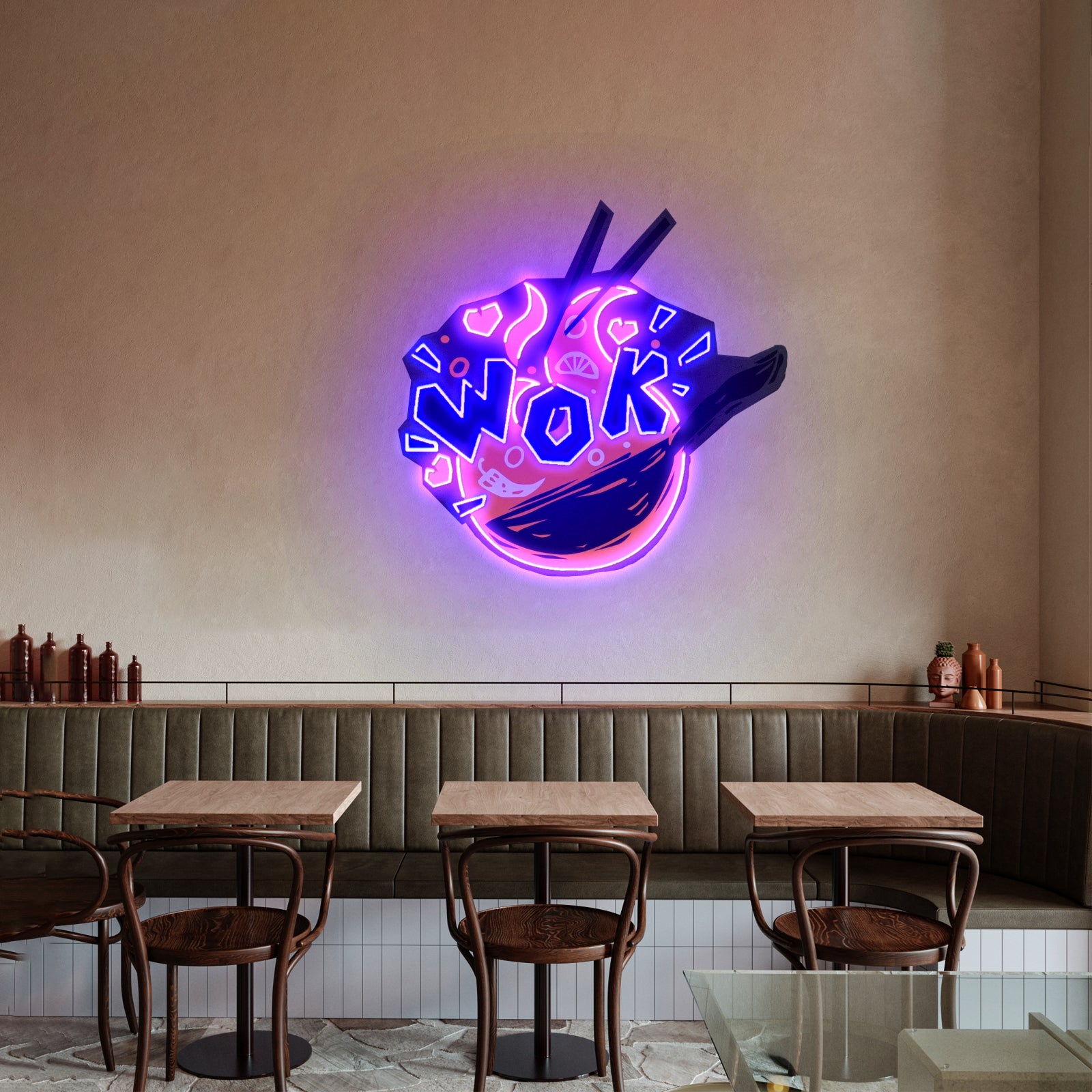 Wok Custom Led Signs Artwork For Sale