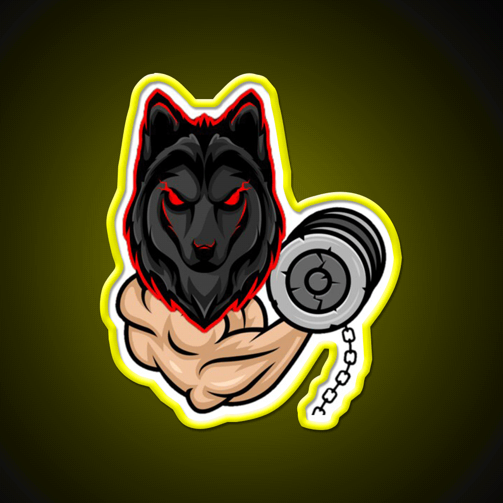 Wolf Muscle Gym Fitness Led Neon Signs V3 Gym Fitness Led Neon Sign Rgb Color