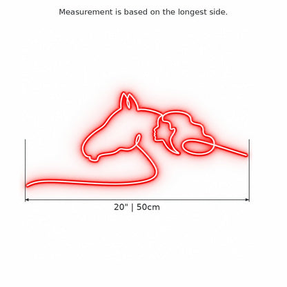 Woman and Horse Line Art LED Neon Sign - Shineneon