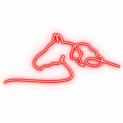 Woman and Horse Line Art LED Neon Sign - Shineneon