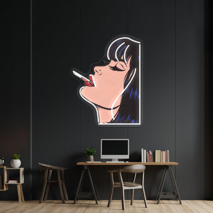 Woman Smoking Cigarette Artwork Led Neon Signs