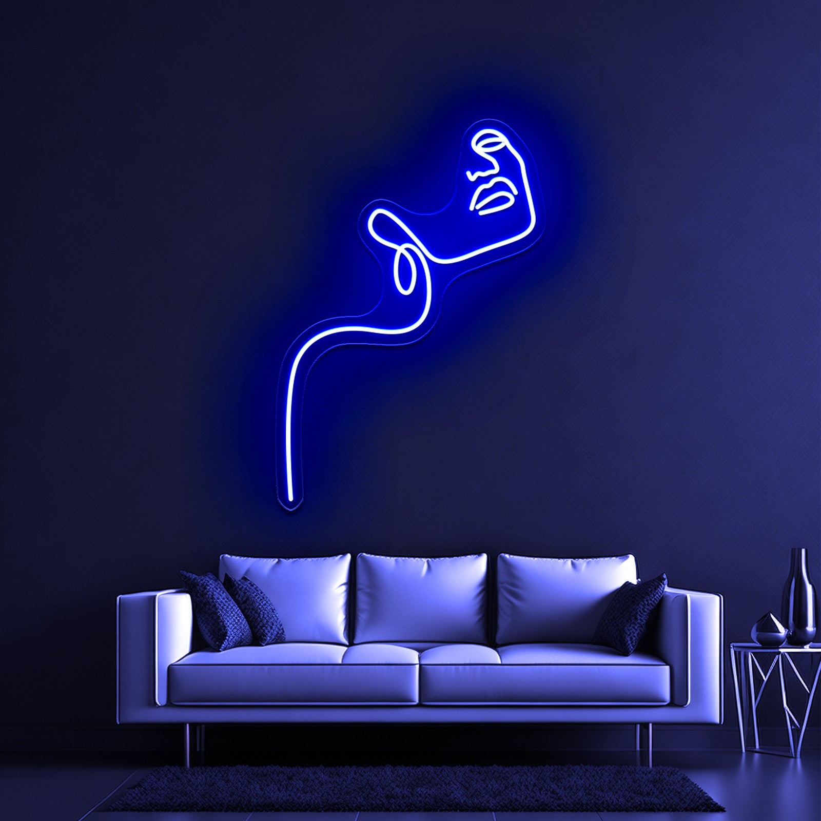 Woman With Flowers Line Art Home Wall Artwork Neon Signs | Shineneon