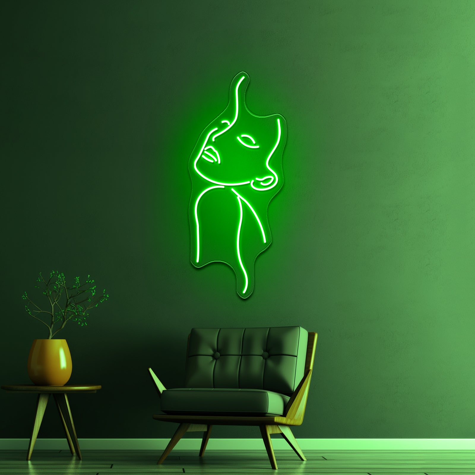 Woman With Flowers Line Art Wall Artwork Neon Signs | Shineneon