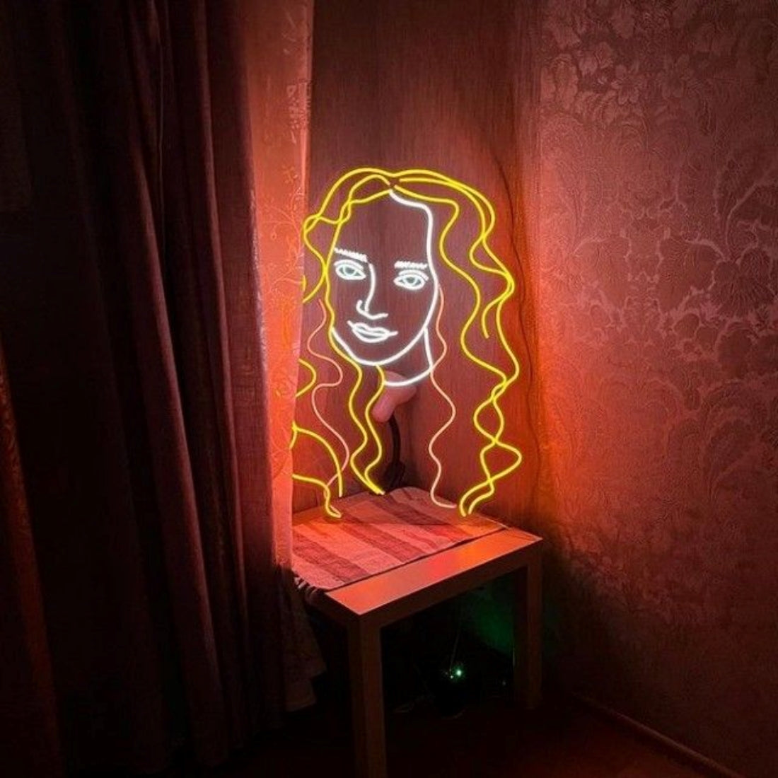 Womans Face Abstract Art Led Sign Business Neon Sign