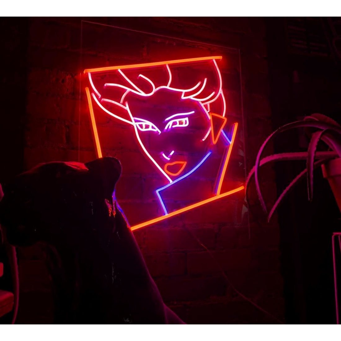 Womans Face Retro Art Led Sign Business Neon Sign - Shineneon
