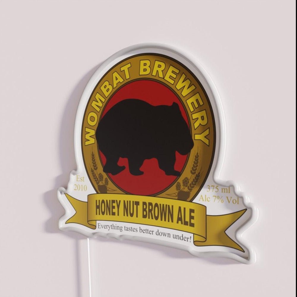 Wombat Brewery Honey Nut Brown Ale Rgb Led Neon Sign - Shineneon