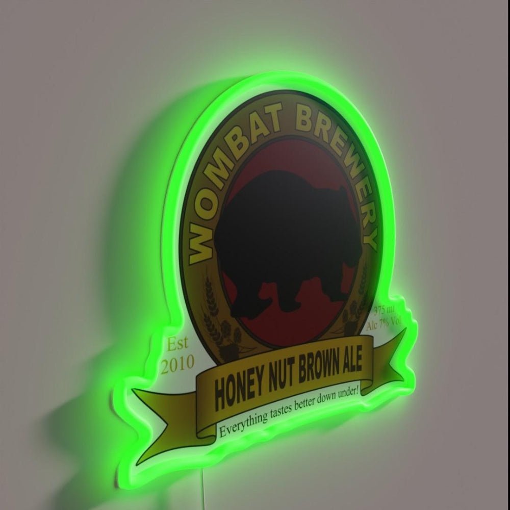 Wombat Brewery Honey Nut Brown Ale Rgb Led Neon Sign - Shineneon