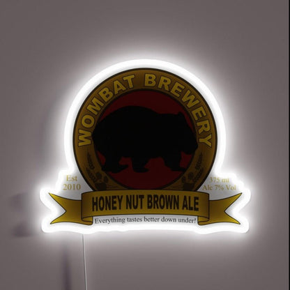 Wombat Brewery Honey Nut Brown Ale Rgb Led Neon Sign - Shineneon