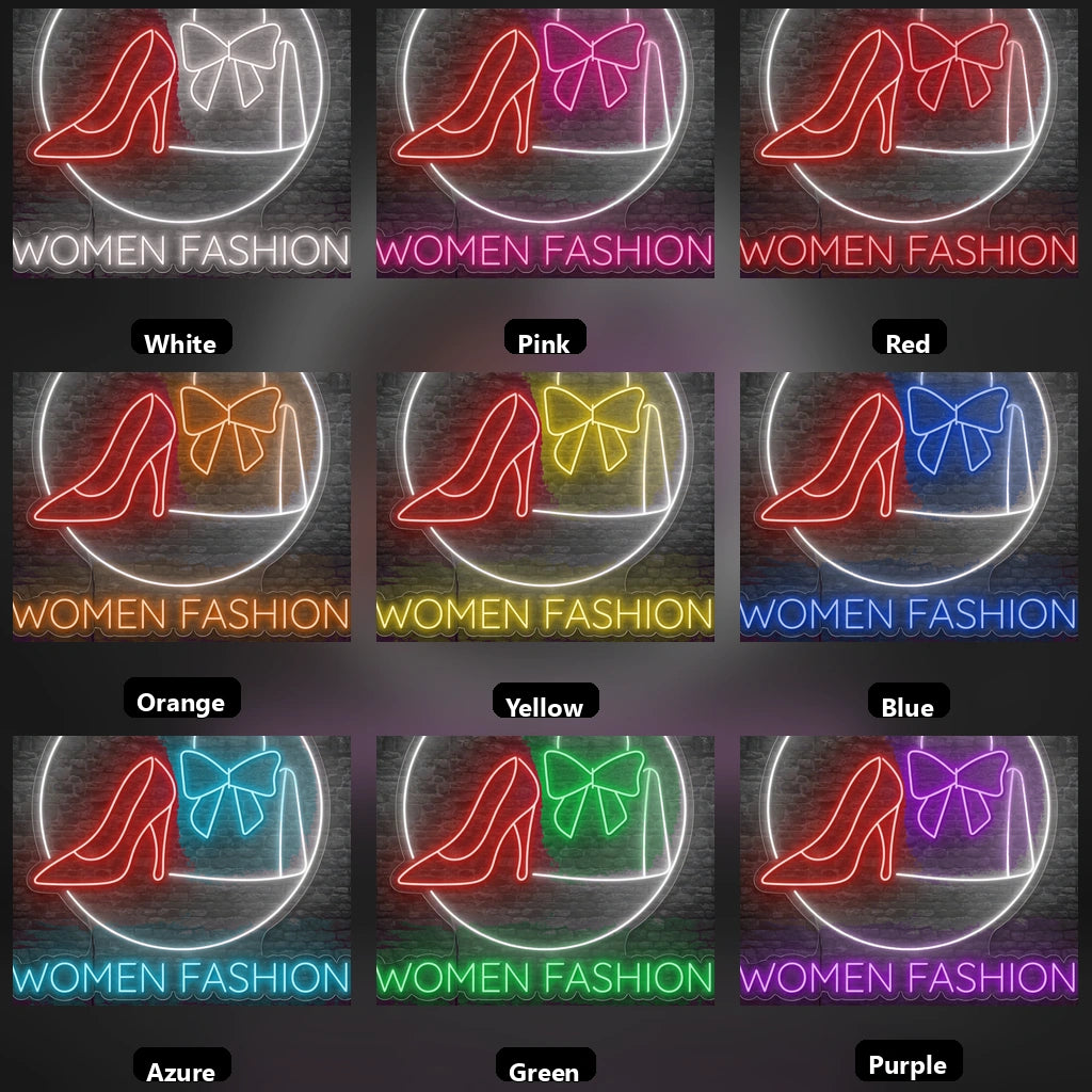 Women Fashion LED Neon Sign - 05 Color Grid
