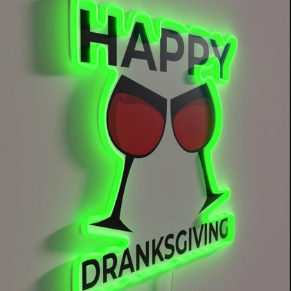 Women Happy Dranksgiving Beer Drinker Thanksgiving Led Neon Sign - Shineneon