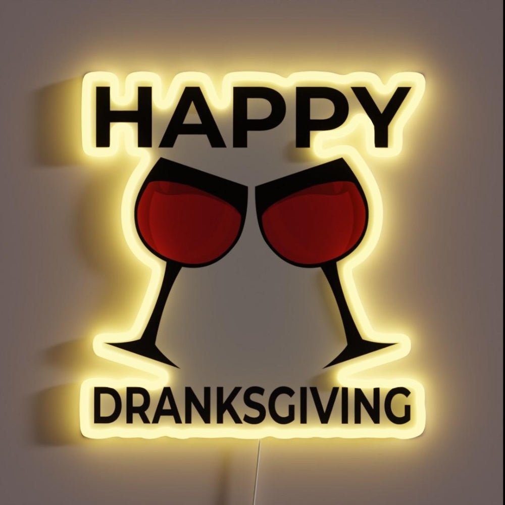 Women Happy Dranksgiving Beer Drinker Thanksgiving Led Neon Sign - Shineneon