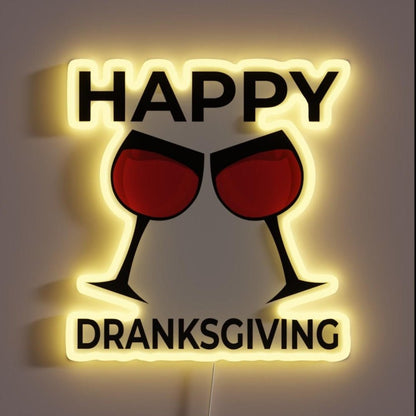 Women Happy Dranksgiving Beer Drinker Thanksgiving Led Neon Sign - Shineneon
