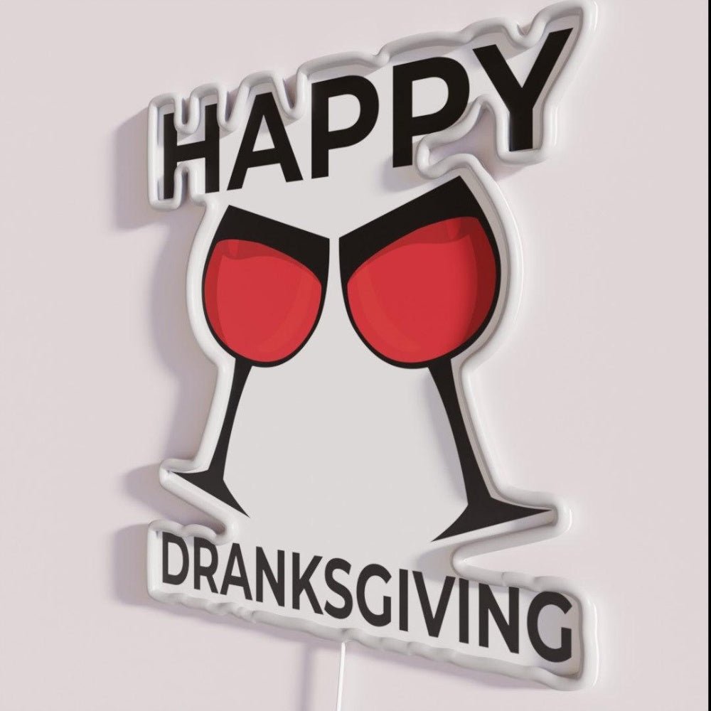Women Happy Dranksgiving Beer Drinker Thanksgiving Led Neon Sign - Shineneon