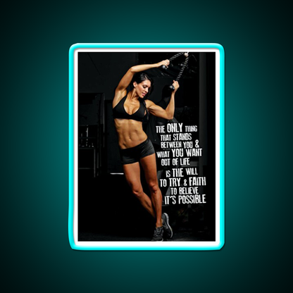 Womens Fitness Inspirational Gym Fitness Led Neon Sign Rgb Color