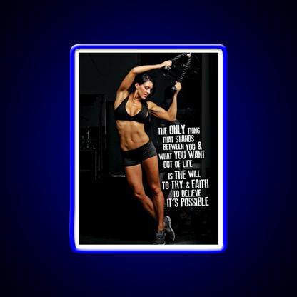 Womens Fitness Inspirational Gym Fitness Led Neon Sign Rgb Color