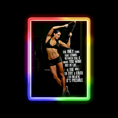Womens Fitness Inspirational Gym Fitness Led Neon Sign Rgb Color