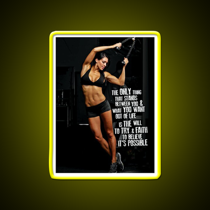 Womens Fitness Inspirational Gym Fitness Led Neon Sign Rgb Color