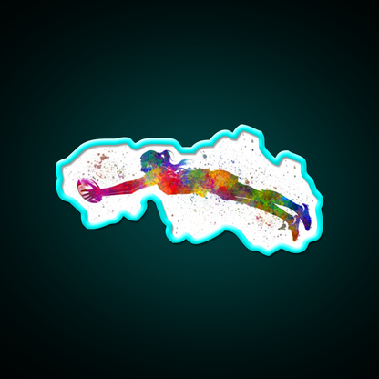 Womens Rugby In Watercolor Gym Fitness Led Neon Sign Rgb Color