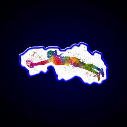 Womens Rugby In Watercolor Gym Fitness Led Neon Sign Rgb Color