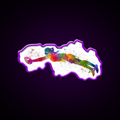 Womens Rugby In Watercolor Gym Fitness Led Neon Sign Rgb Color