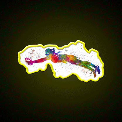 Womens Rugby In Watercolor Gym Fitness Led Neon Sign Rgb Color