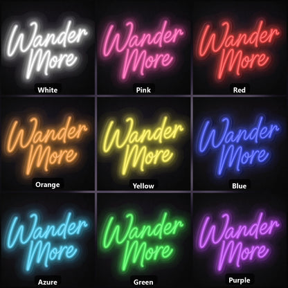 Wonder Is More LED Neon Sign color grid