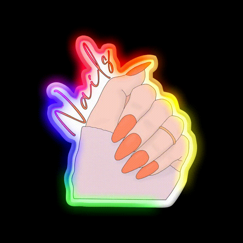 Wonderful Nail Salon Led Neon Sign Rgb Color - LED neon sign close-up detail