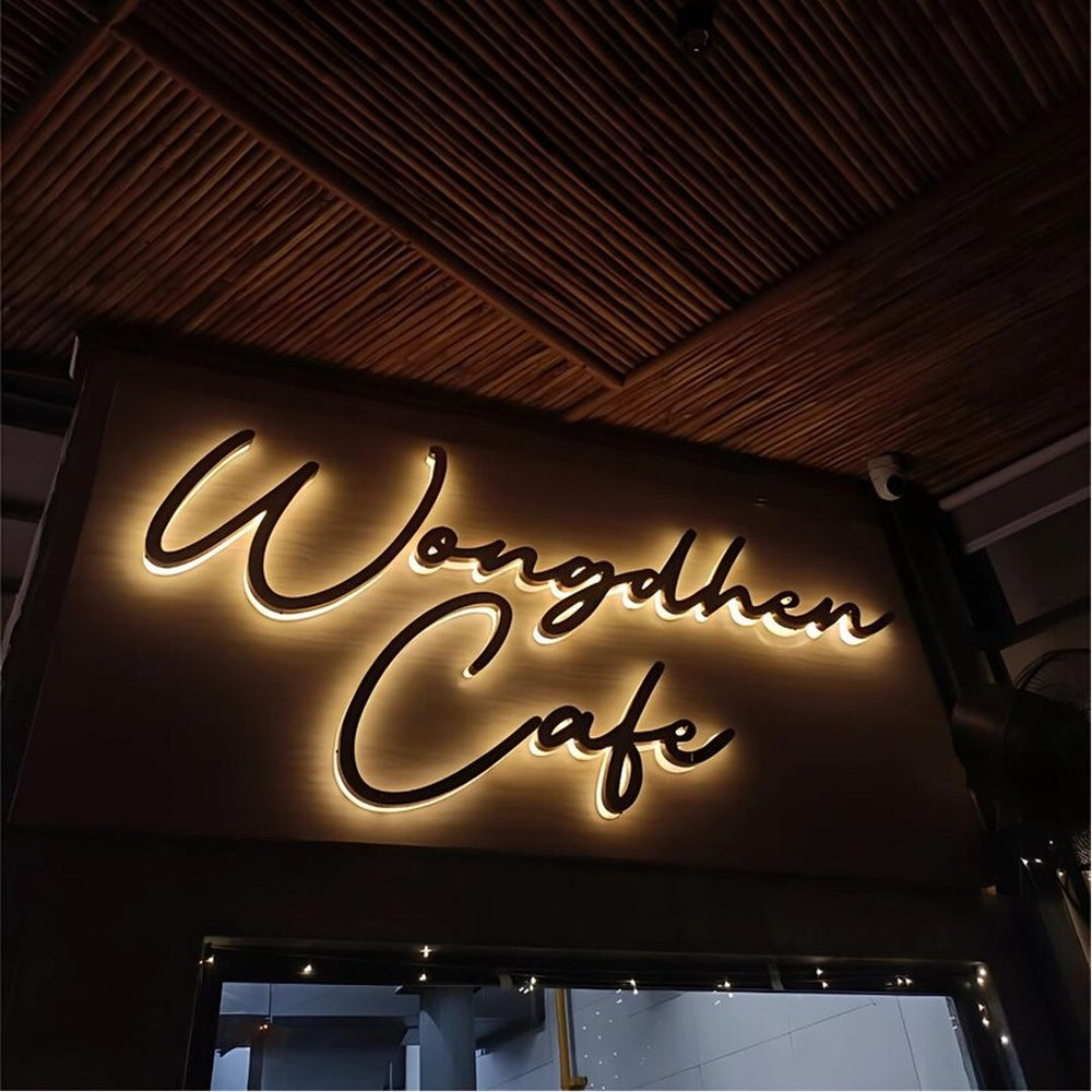 Wongdhen Cafe 3D Backlit Channel Letters Led Light Sign