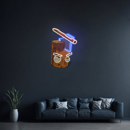 Wood And Ax Led Neon Artwork For Sale