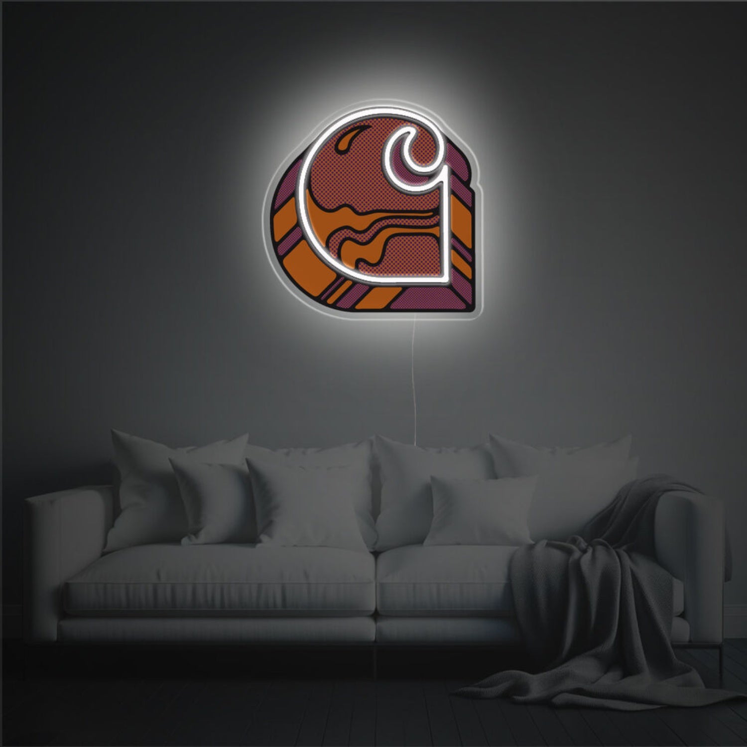 Wood Grain Style Carhartt Logo Led Neon Acrylic Artwork | Shineneon