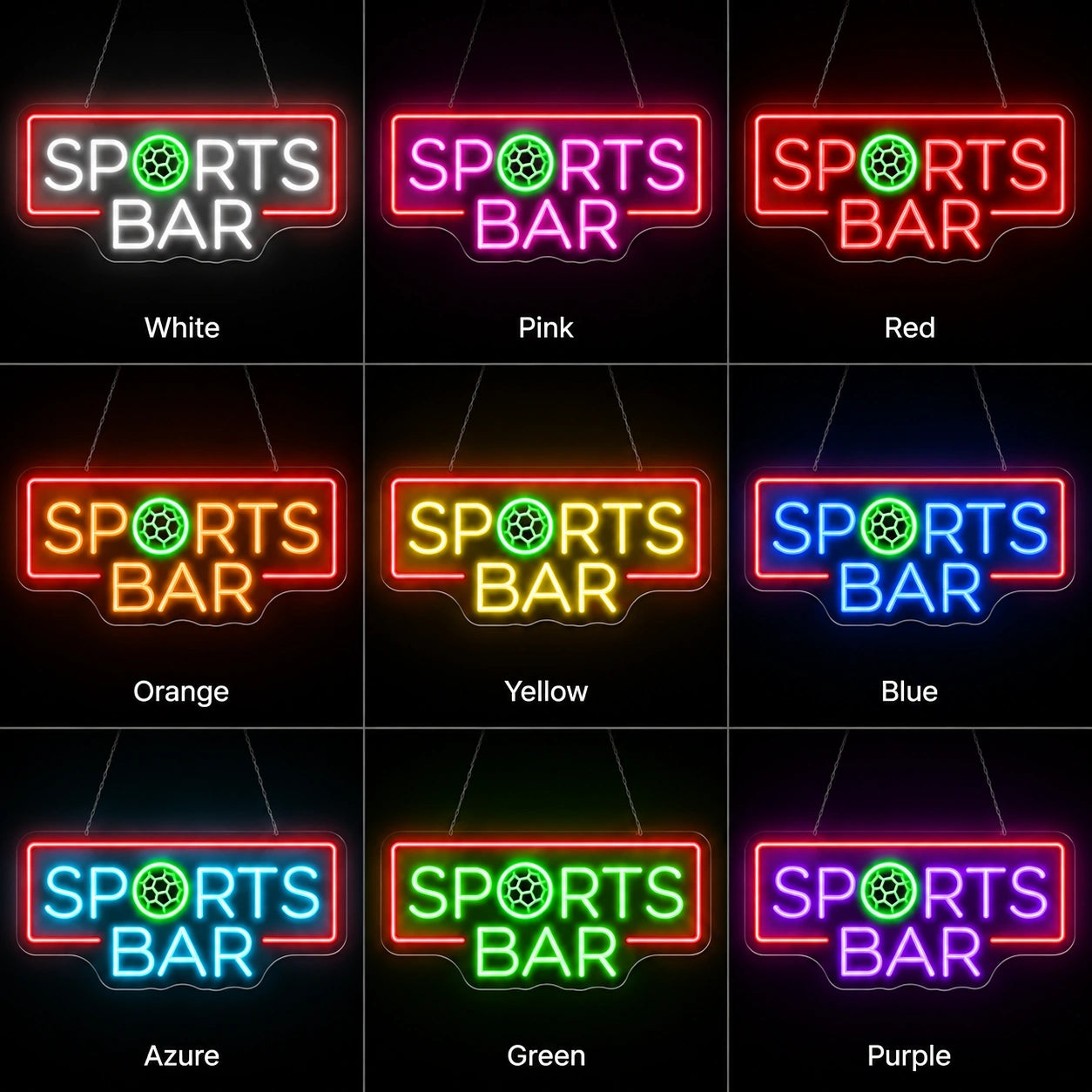 Wood Table Sports Bar Neon Sign LED Neon Sign color grid