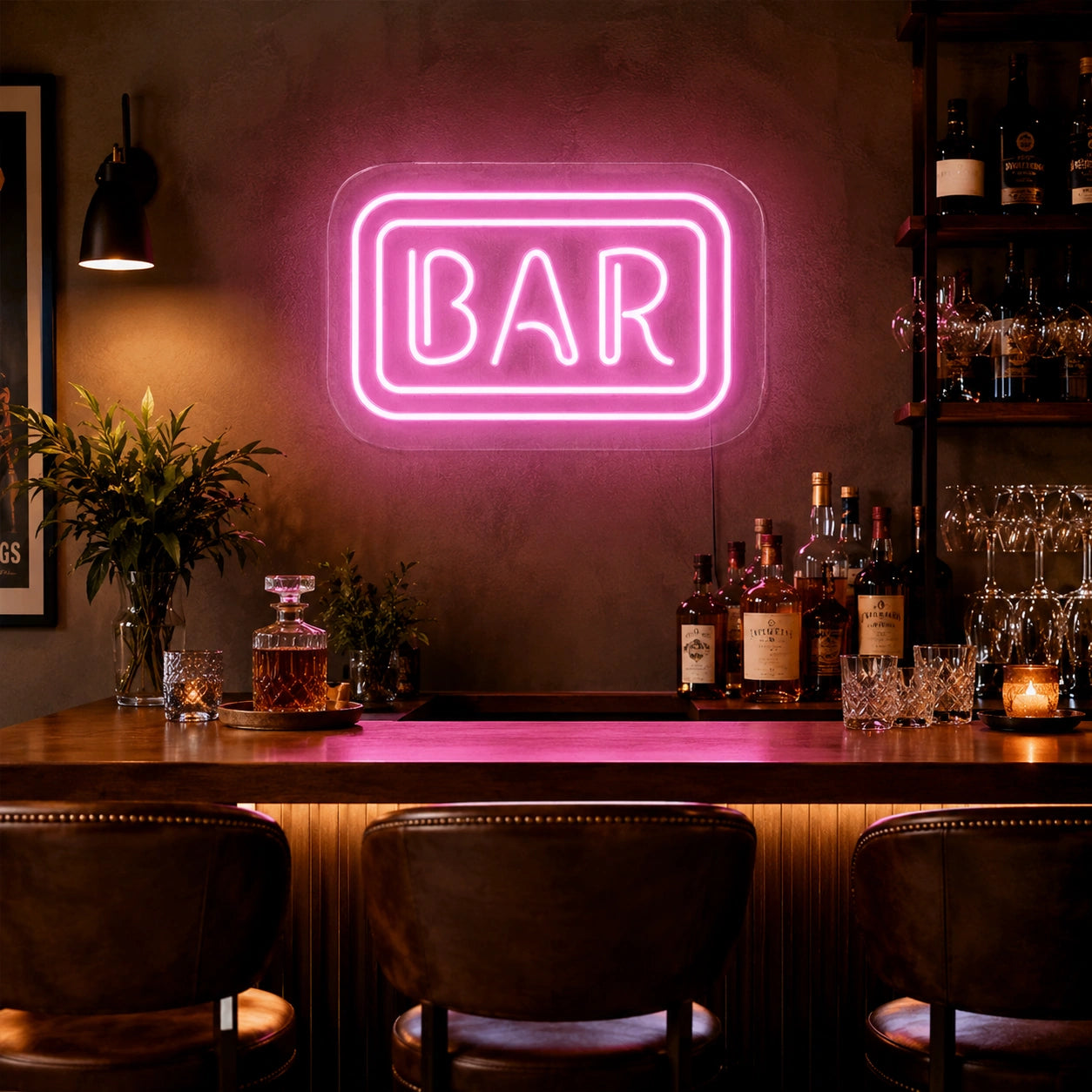 Wooden Bar Sign Neon Sign LED Neon Sign real lifestyle scene
