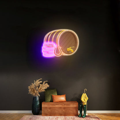 Wooden Barrel Gold Saint Patrick Day Led Signs For Wall Decor - Shineneon